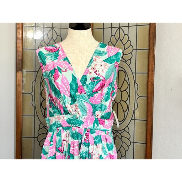 Betty Page Sugar Beat Flamingo Dress Rockabilly Vixen Pin Up Size 6 NWT - Picture 5 of 13